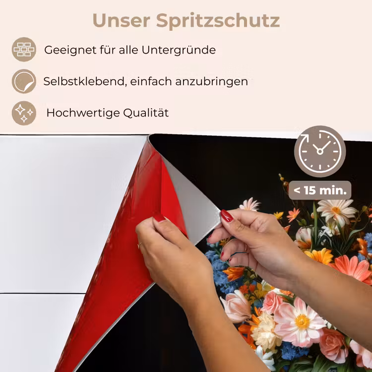 Boeket - Roze - Bloemen - Vaas keuken achterwand spatscherm klein -spatscherm_DE