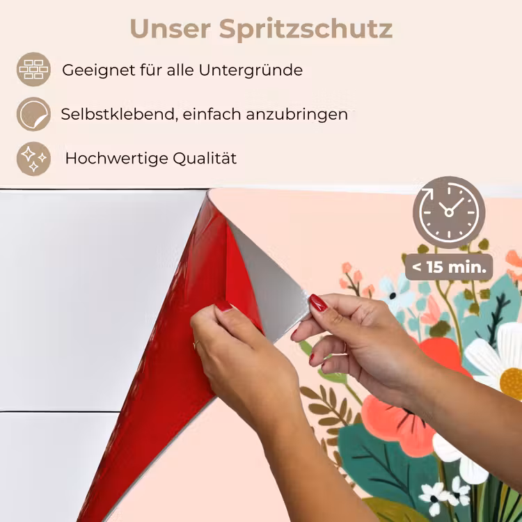 Boeket - Strikje - Kaartje - Quote keuken achterwand spatscherm klein -spatscherm_DE