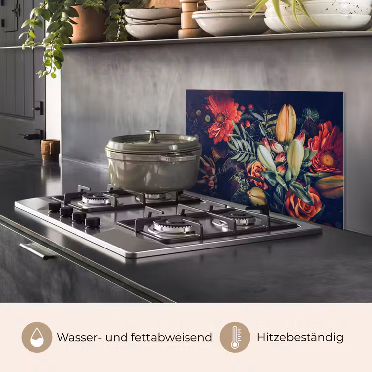 Boeket - Stilleven - Bloemen - Planten - Rood keuken achterwand spatscherm klein -usp_DE