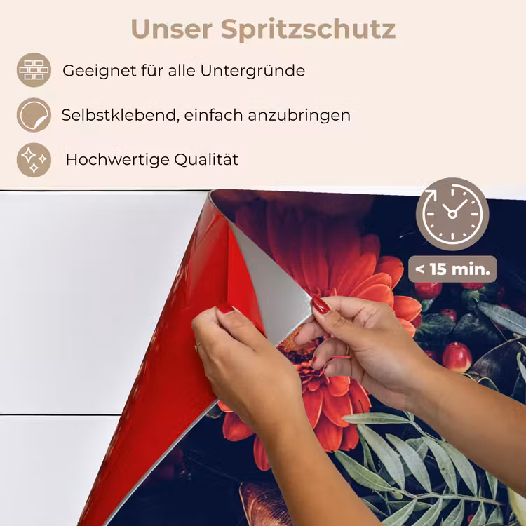 Boeket - Stilleven - Bloemen - Planten - Rood keuken achterwand spatscherm klein -spatscherm_DE