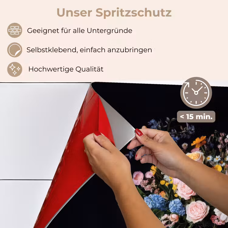 Bloemenvaas - Hout - Bloemen - Boeket keuken achterwand spatscherm klein -spatscherm_DE
