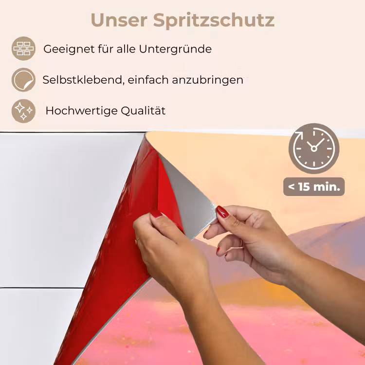 Bloemenweide - Heuvels - Silhouet - Roze keuken achterwand spatscherm klein -spatscherm_DE