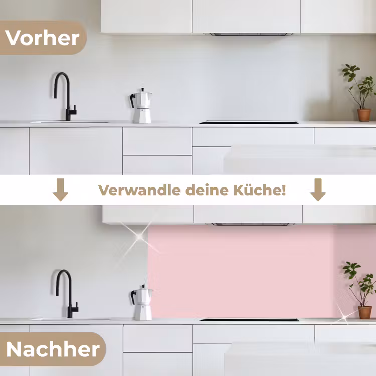 Blush - Pink - Roze keuken achterwand 2 middel 871 -voor-na_DE