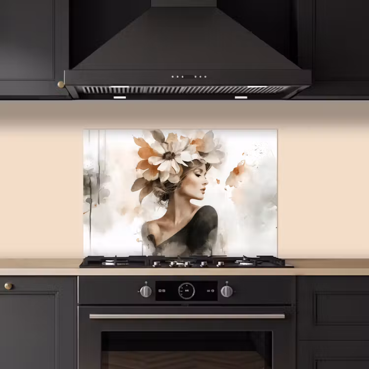 Bloesem - Portret - Gezicht keuken achterwand spatscherm klein -sfeer1