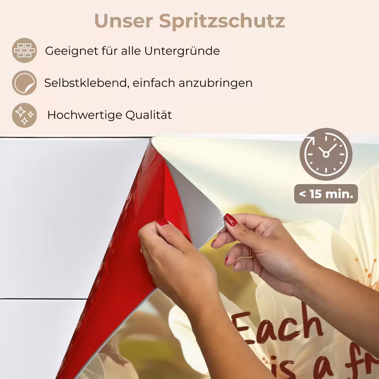 Bloesems - Zonlicht - Quote - Wit keuken achterwand spatscherm klein -spatscherm_DE
