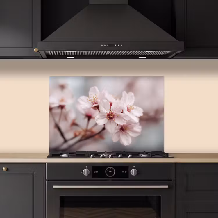 Bloesems - Meeldraden - Geel - Wazig keuken achterwand spatscherm klein -sfeer1
