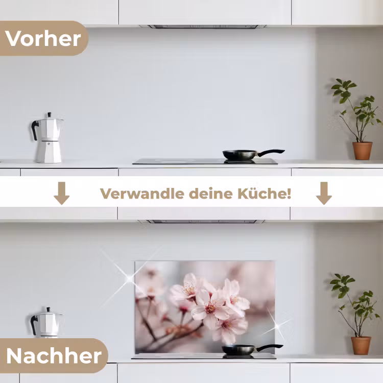 Bloesems - Meeldraden - Geel - Wazig keuken achterwand spatscherm klein -voor_na_DE