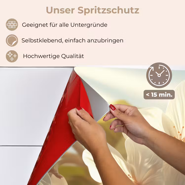 Bloesems - Wit - Zonnestralen - Bloemblaadjes keuken achterwand spatscherm klein -spatscherm_DE