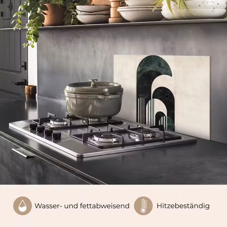 Bogen - Donkergroen - Lijnen keuken achterwand spatscherm klein -usp_DE