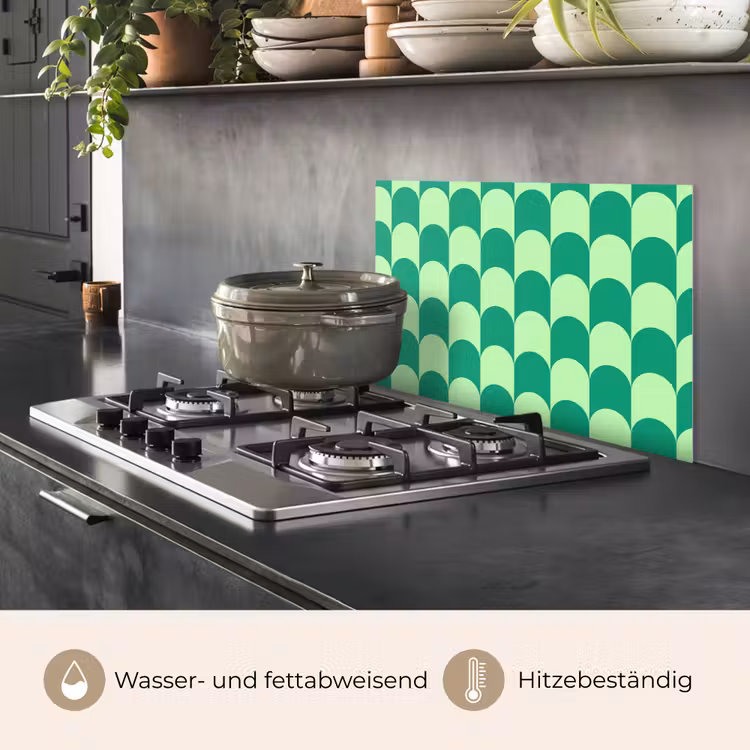 Bogen - Groen - Gestapeld keuken achterwand spatscherm klein 900 -usp_DE