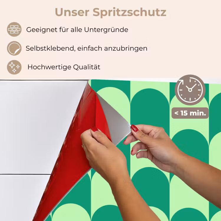 Bogen - Groen - Gestapeld keuken achterwand spatscherm klein 900 -spatscherm_DE