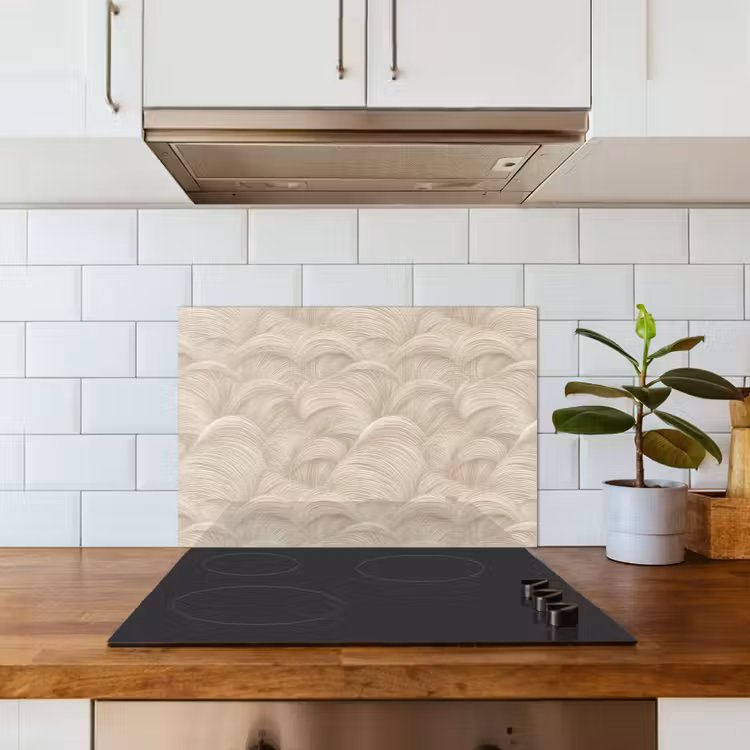 Bogen - Patroon - Beige keuken achterwand spatscherm klein 900 -sfeer2