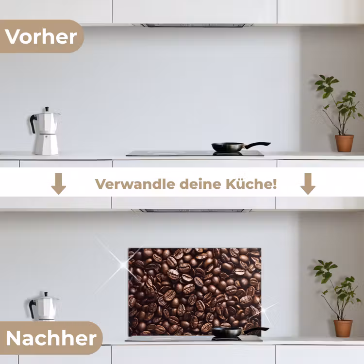 Bonen - Close-up - Donkerbruin keuken achterwand spatscherm klein -voor_na_DE