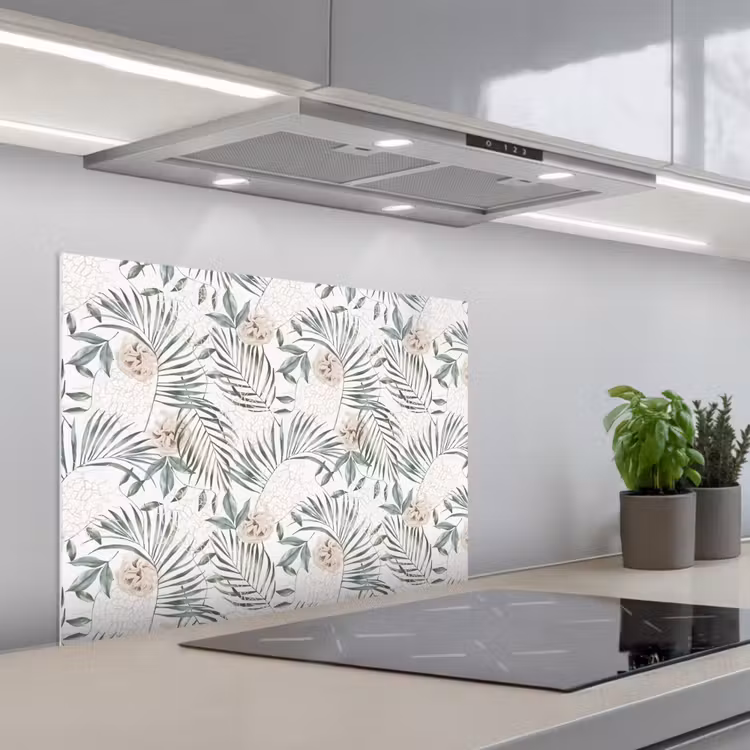 Boho - Jungle - Bloemen - Bladeren keuken achterwand spatscherm middel -3d_schuin