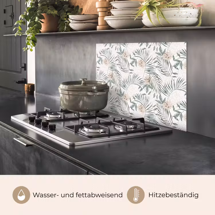 Boho - Jungle - Bloemen - Bladeren keuken achterwand spatscherm middel -usp_DE