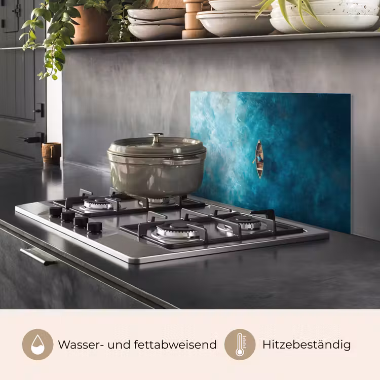 Bootje - Water - Blauw keuken achterwand spatscherm klein -usp_DE