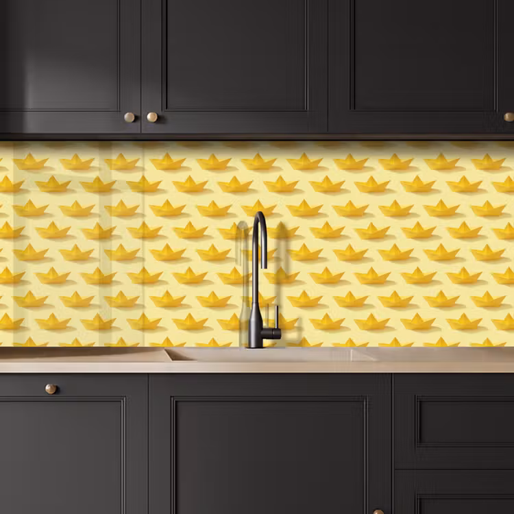 Bootjes - Origami - Creatief - Geel keuken achterwand 2 middel 871 -sfeer1