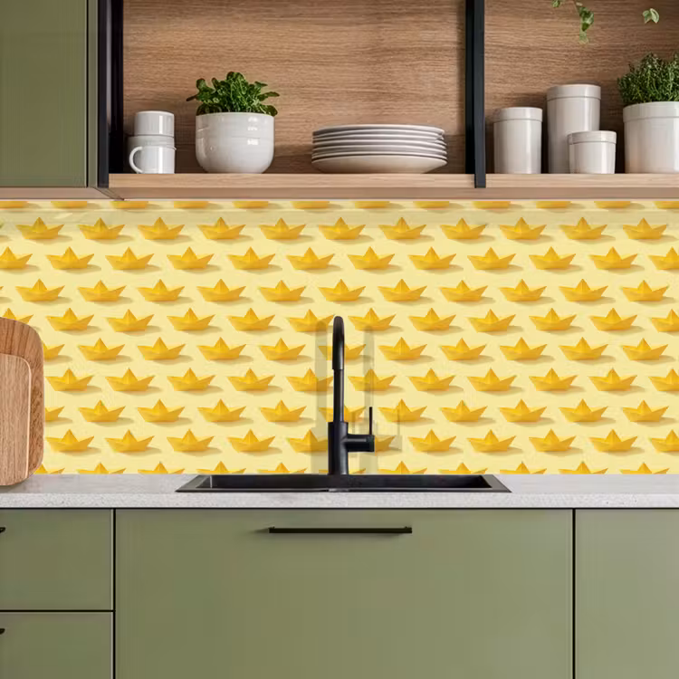 Bootjes - Origami - Creatief - Geel keuken achterwand 2 middel 871 -sfeer3