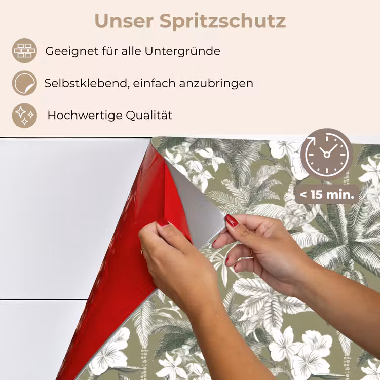 Botanisch - Bloemen - Groen keuken achterwand spatscherm klein 900 -spatscherm_DE