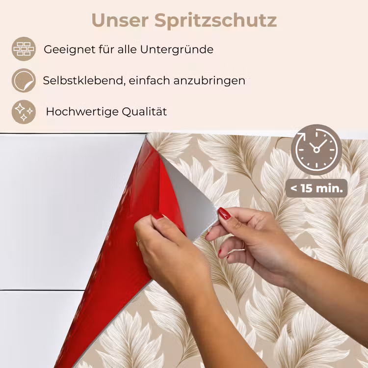 Botanisch - Patroon - Beige keuken achterwand spatscherm klein 900 -spatscherm_DE