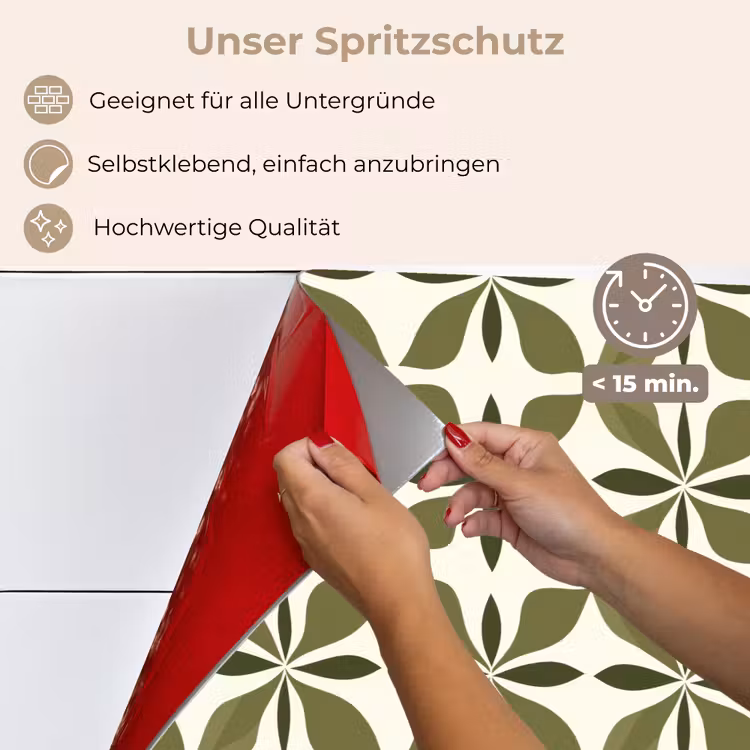 Botanisch - Retro - Groen keuken achterwand spatscherm klein 900 -spatscherm_DE
