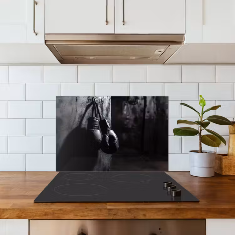 Bokshandschoenen - Muur - Duister - Zwart keuken achterwand spatscherm klein -sfeer2
