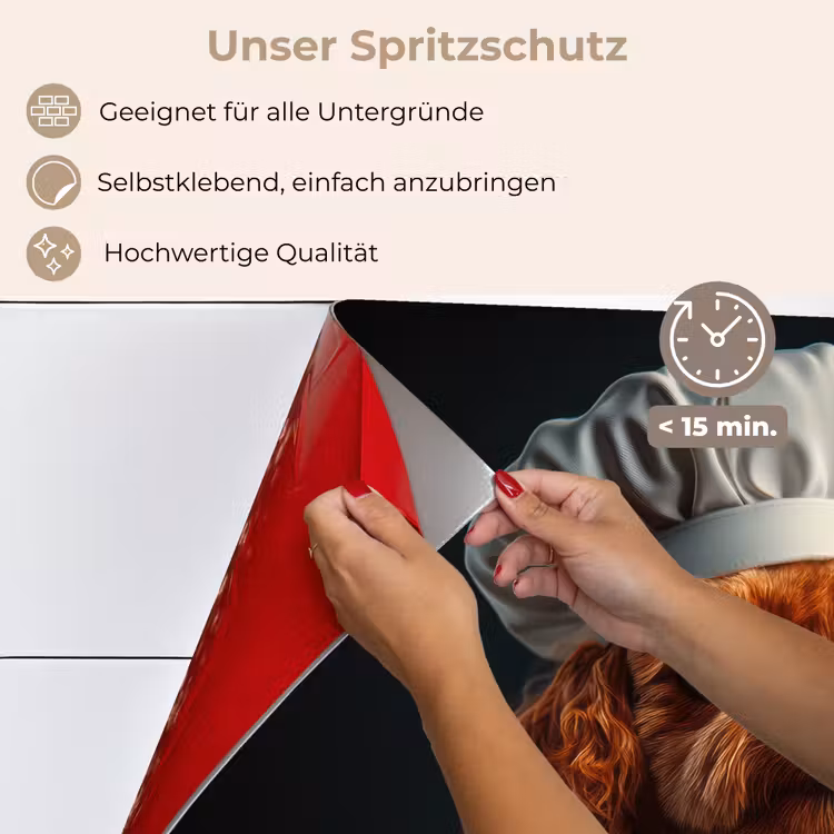 Bruin - Kok - Hondje keuken achterwand spatscherm klein -spatscherm_DE