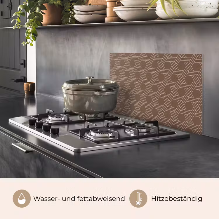 Bruin - Lijnen - Patroon keuken achterwand spatscherm klein 900 -usp_DE