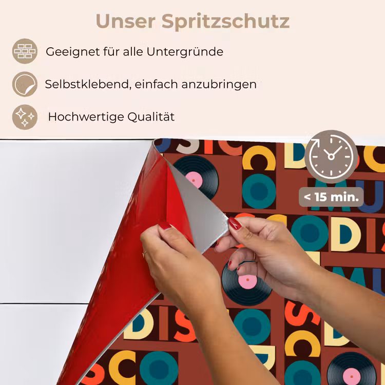 Bruin - Retro - Disco - Patroon keuken achterwand spatscherm klein 900 -spatscherm_DE