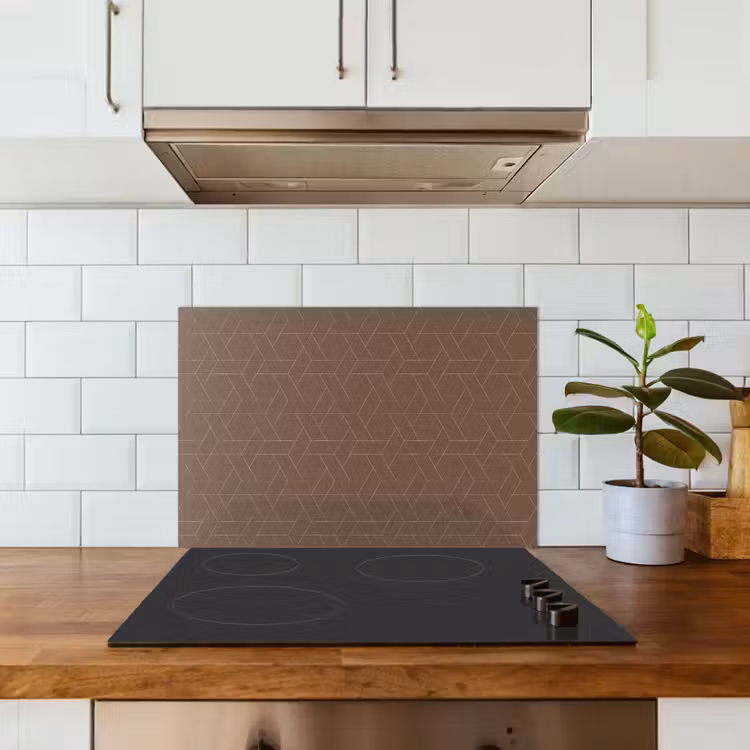 Bruin - Roze - Patroon keuken achterwand spatscherm klein 900 -sfeer2
