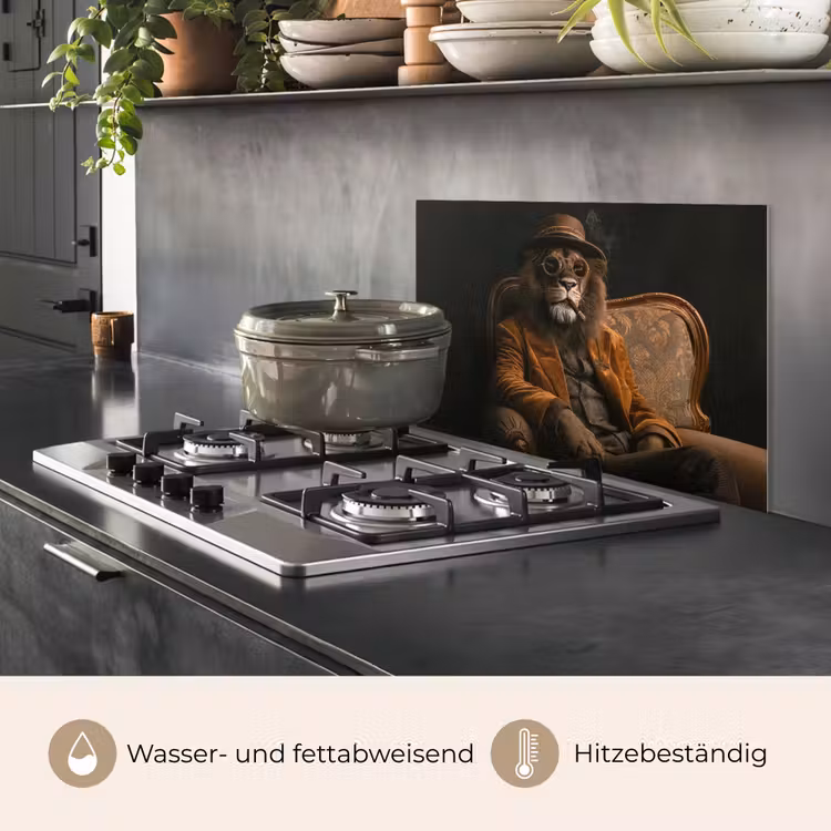 Bril - Leeuw - Bank - Hoed keuken achterwand spatscherm klein -usp_DE