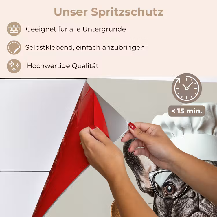 Bril - Hond - Kok keuken achterwand spatscherm klein -spatscherm_DE