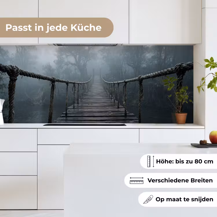 Brug - Jungle - Mist - Natuur keuken achterwand 2 middel -sfeer4_DE