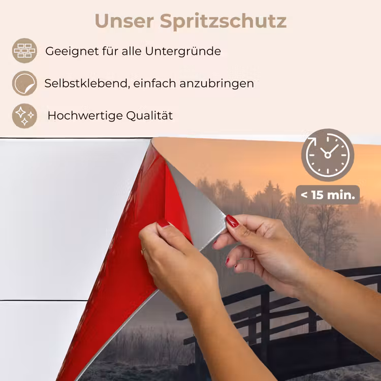 Brug - Mist - Bomen - Water keuken achterwand spatscherm klein -spatscherm_DE