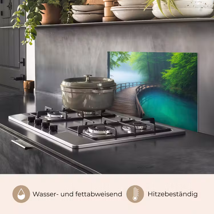 Brug - Water - Rivier - Bos keuken achterwand spatscherm klein -usp_DE
