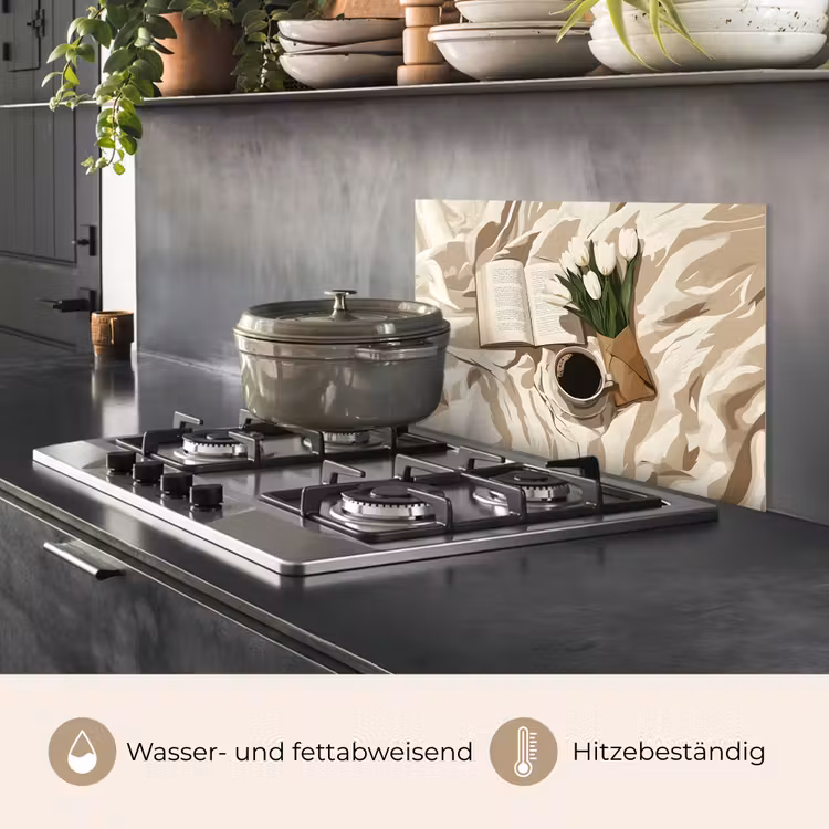 Boek - Illustratie - Tulpen - Koffie keuken achterwand spatscherm klein -usp_DE