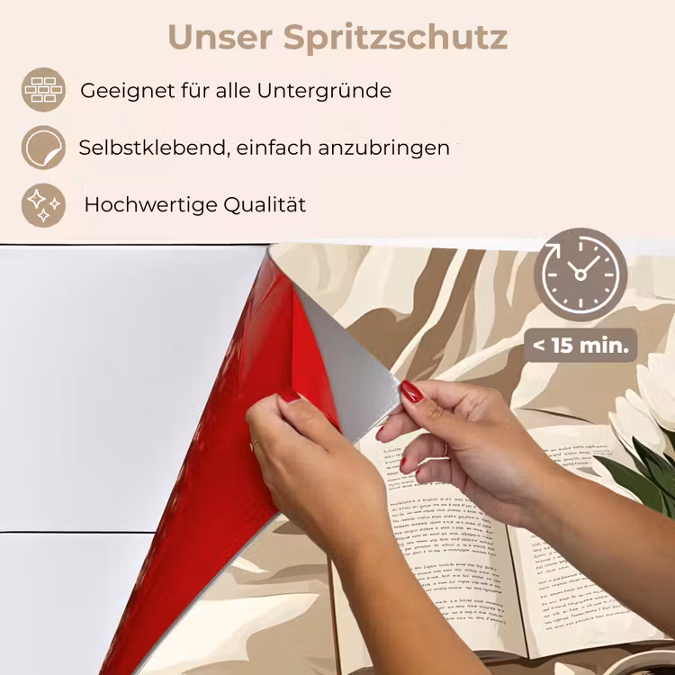 Boek - Illustratie - Tulpen - Koffie keuken achterwand spatscherm klein -spatscherm_DE