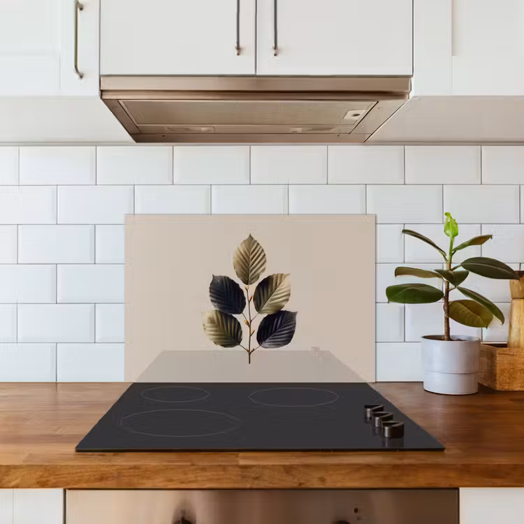 Beukenbladeren - Bruin - Groen - neutraal keuken achterwand spatscherm klein -sfeer2