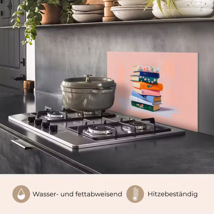 Boeken - Stapel - Kleurrijk keuken achterwand spatscherm klein -usp_DE