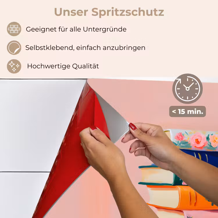 Boeken - Stapel - Kleurrijk keuken achterwand spatscherm klein -spatscherm_DE
