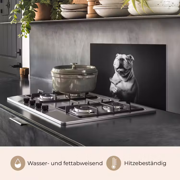 Buldog - Hond - Glas keuken achterwand spatscherm klein -usp_DE