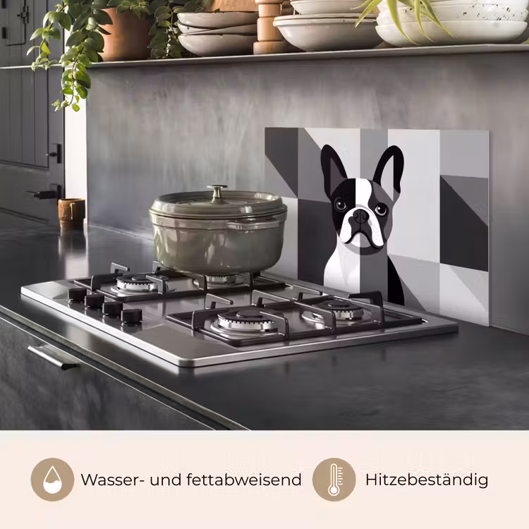 Buldog - Zwart - Abstract - Vlakken keuken achterwand spatscherm klein -usp_DE