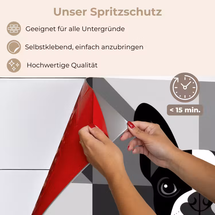 Buldog - Zwart - Abstract - Vlakken keuken achterwand spatscherm klein -spatscherm_DE