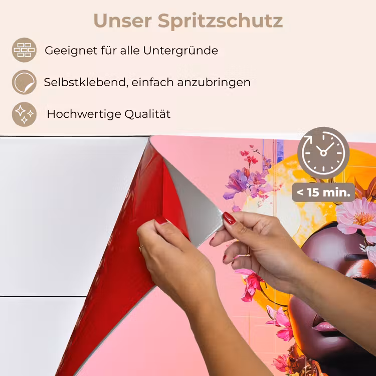 Kleurrijk - Bloemen - Vrouw - Zon keuken achterwand spatscherm klein -spatscherm_DE