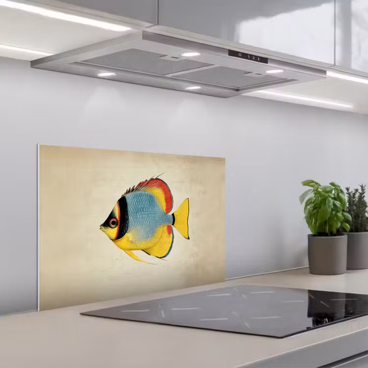 Kleurrijk - Vis - Schubben - Illustratie keuken achterwand spatscherm klein -3d_schuin