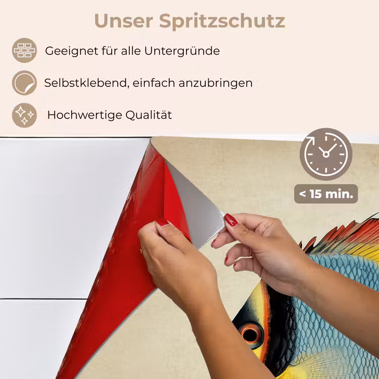Kleurrijk - Vis - Schubben - Illustratie keuken achterwand spatscherm klein -spatscherm_DE