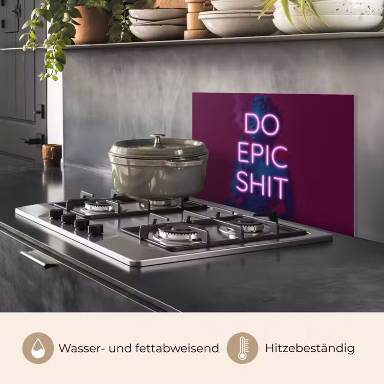 Buste - Neon - LED - Letters keuken achterwand spatscherm klein -usp_DE