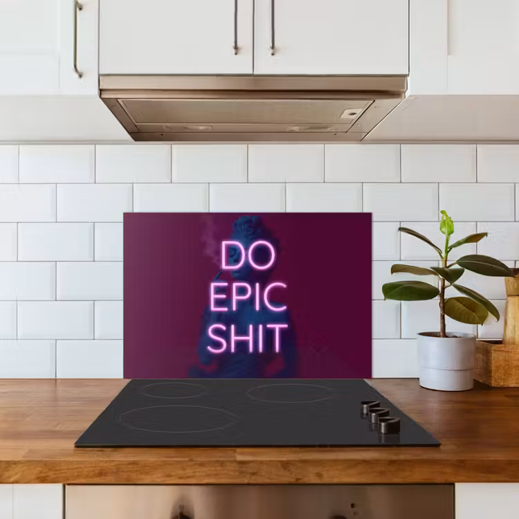 Buste - Neon - LED - Letters keuken achterwand spatscherm klein -sfeer2