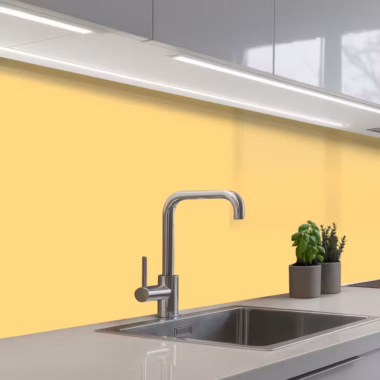 Butter - Geel - Yellow keuken achterwand 2 middel 871 -3d_schuin