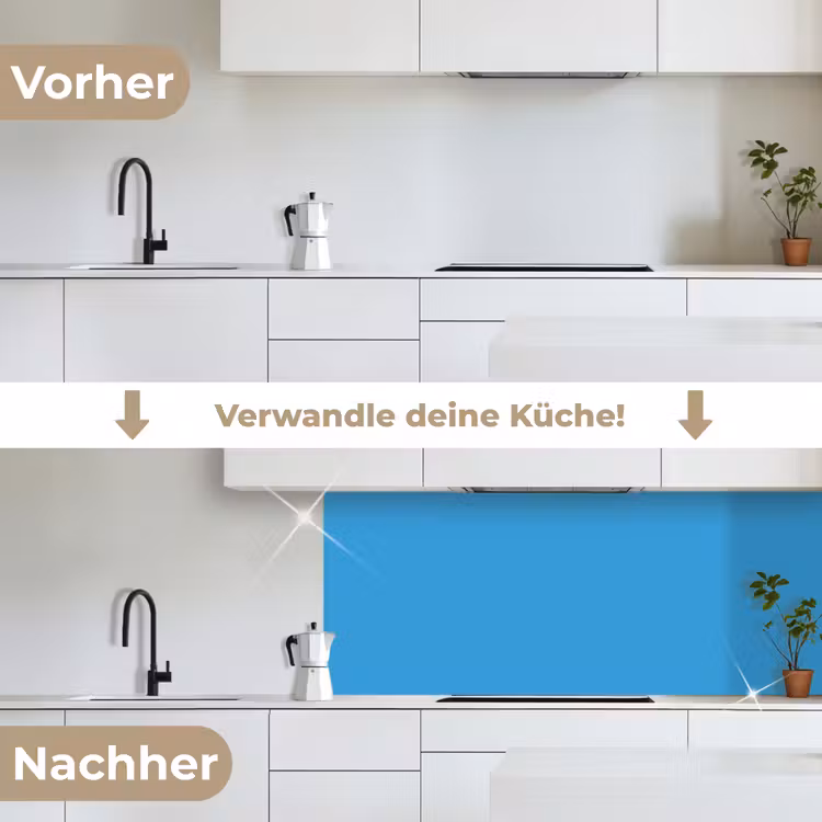 Cerulean - Breeze - Blauw keuken achterwand 2 middel 871 -voor-na_DE